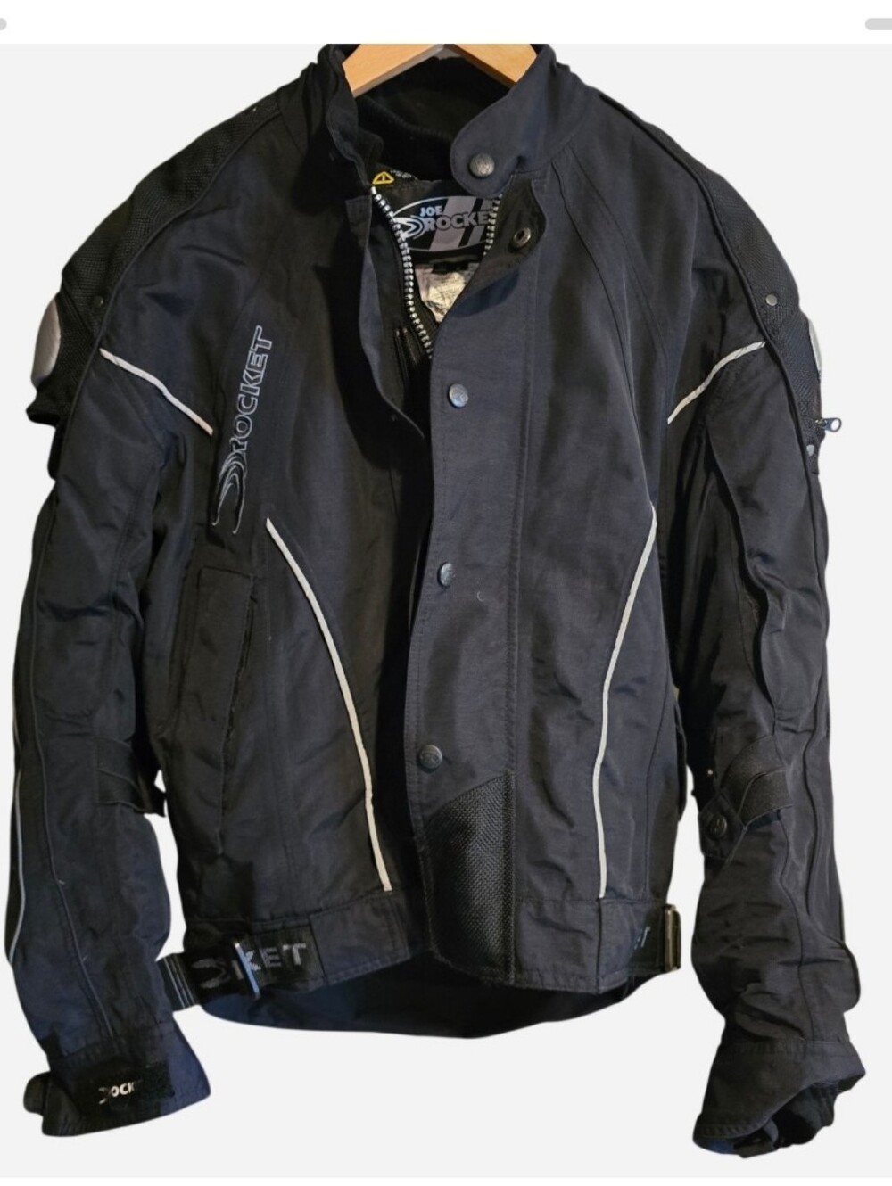 Joe Rocket Ballistic Series Black Motorcycle Riding Jacket Armor Protection Vent